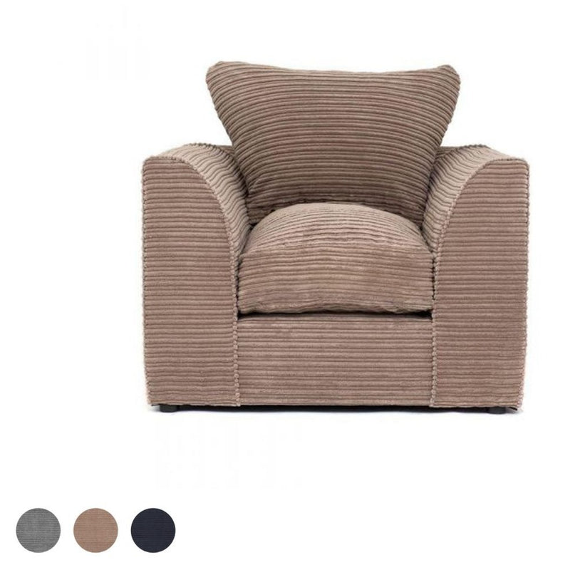 Porto Jumbo Cord Armchair - Brown