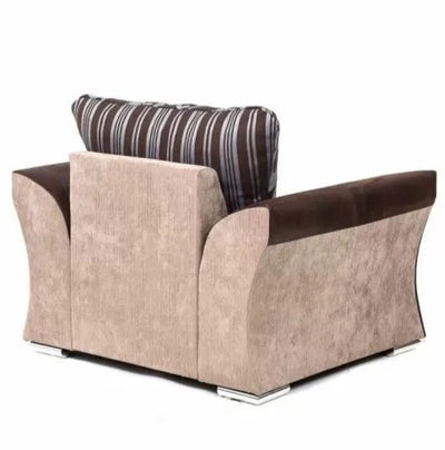 Sparrow Chenille Fabric Armchair - Black & Grey / Brown & Beige