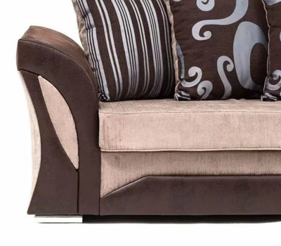 Sparrow Chenille Fabric 2 Seater Sofa - Black & Grey / Brown & Beige