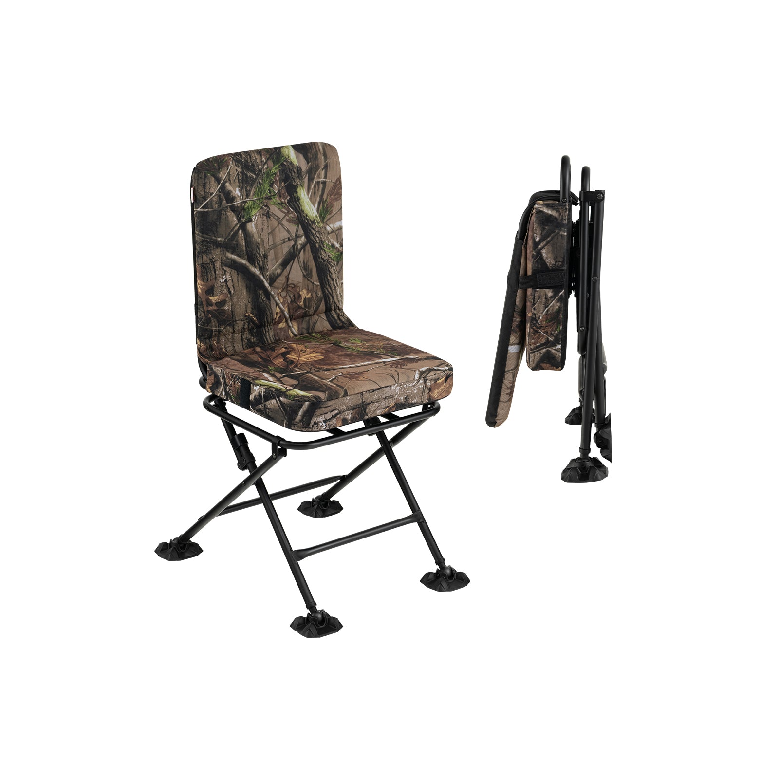 360° Swivel Folding Silent Hunting Chair with Padded Seat and
