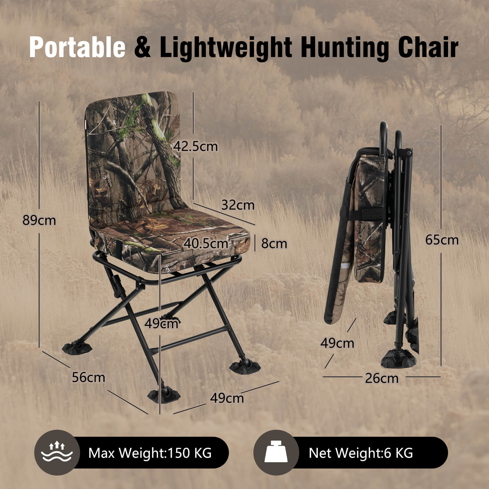 Folding swivel hunting deals chair