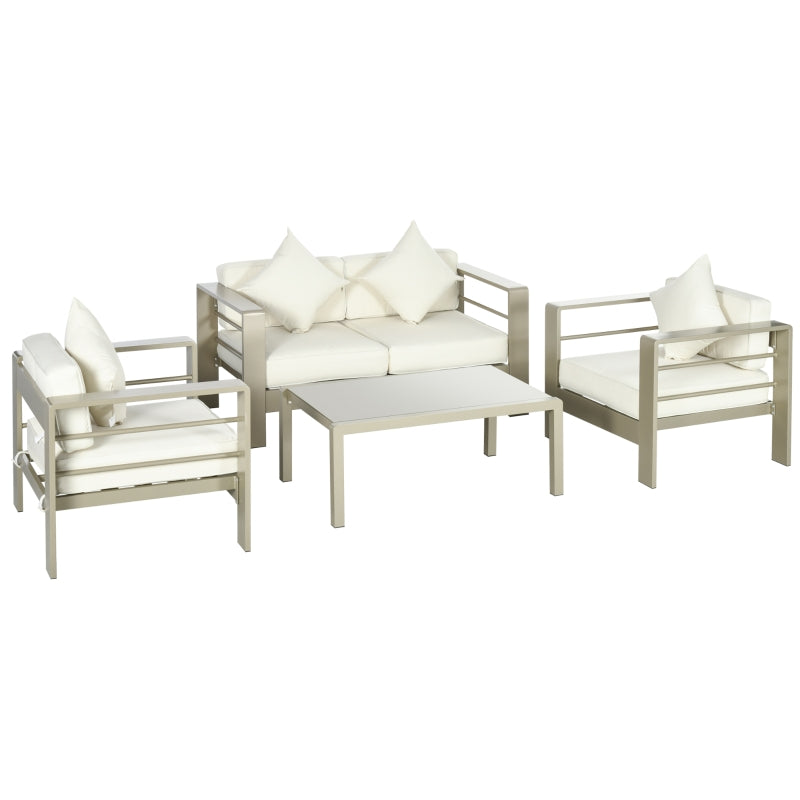 4 PCs Outdoor Garden Furniture Set- Champagne Gold