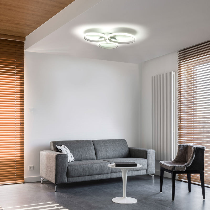 Three Circle LED Ceiling Modern Light with Metal Base for Hallway, Dining Room