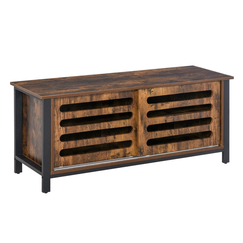 Industrial Wood-Effect TV Stand, With Storage