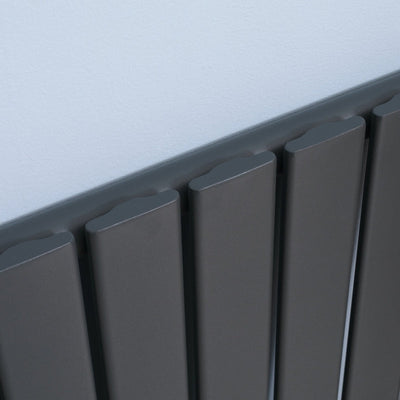 Single Panel Vertical Designer Radiator, Grey