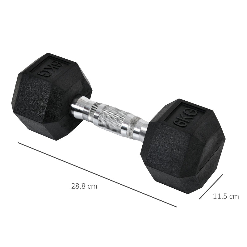 HOMCOM Hex Dumbbells Set Rubber Dumbbells Weight Lifting Equipment Fitness Home Gym