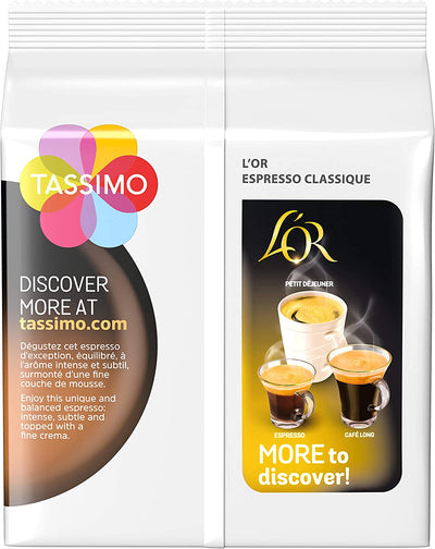 Tassimo L'OR Espresso Classic Coffee Pods - 10 Packs (160 Drinks)