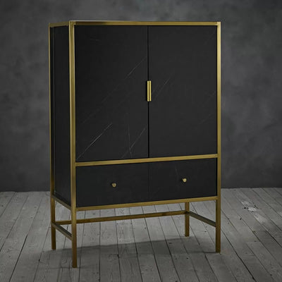 Monaco Luxurious 2 Doors Drinks Cabinet - Black