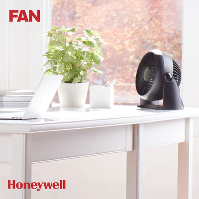 Honeywell TurboForce Power Fan (Quiet Operation Cooling, 90° Variable Tilt, 3 Speed Settings, Wall Mount Feature, Table Fan) HT900E, Black