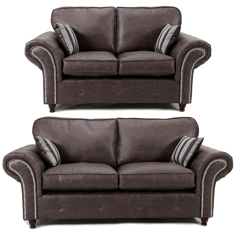 Oakland 3+2 Seater Plush Sofa Set - Charcoal