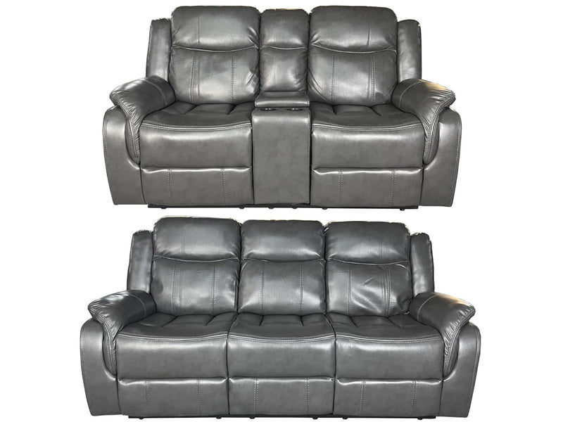 VENICE  Air leather 3+2 Sofa set - Grey