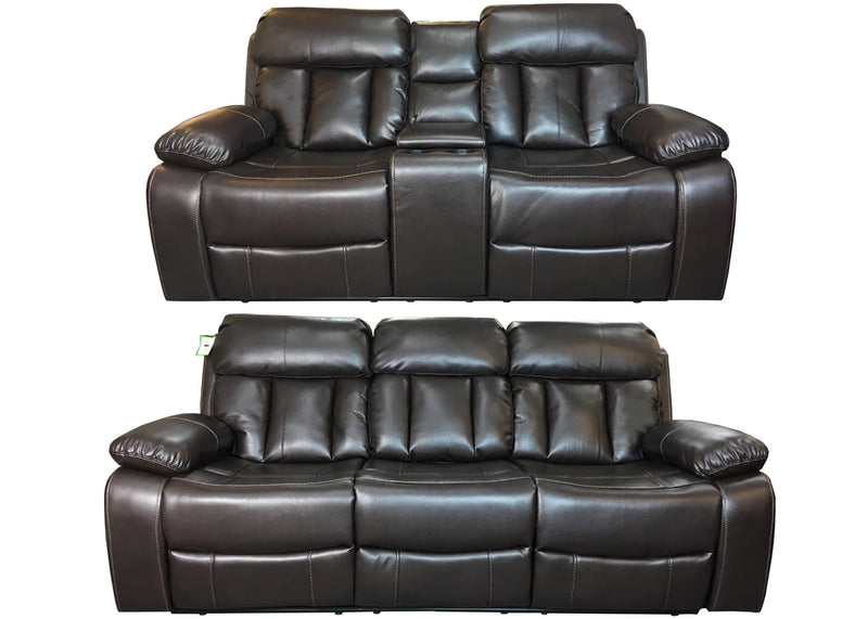 VANCOUVER Recliner 3+2 Sofa in Leather Air - Chocolate