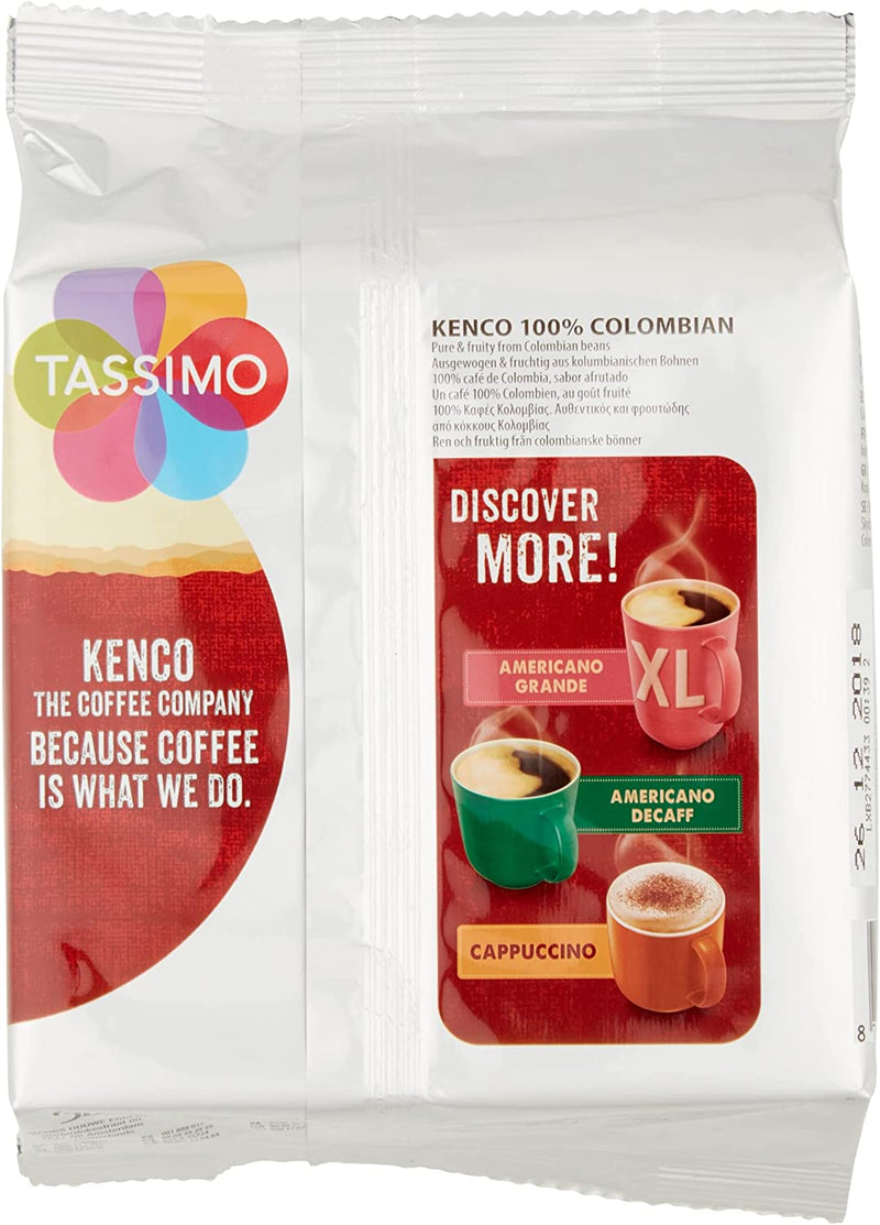 Tassimo Kenco Colombian Coffee Pods (Pack of 5, Total 80 Coffee Capsules)