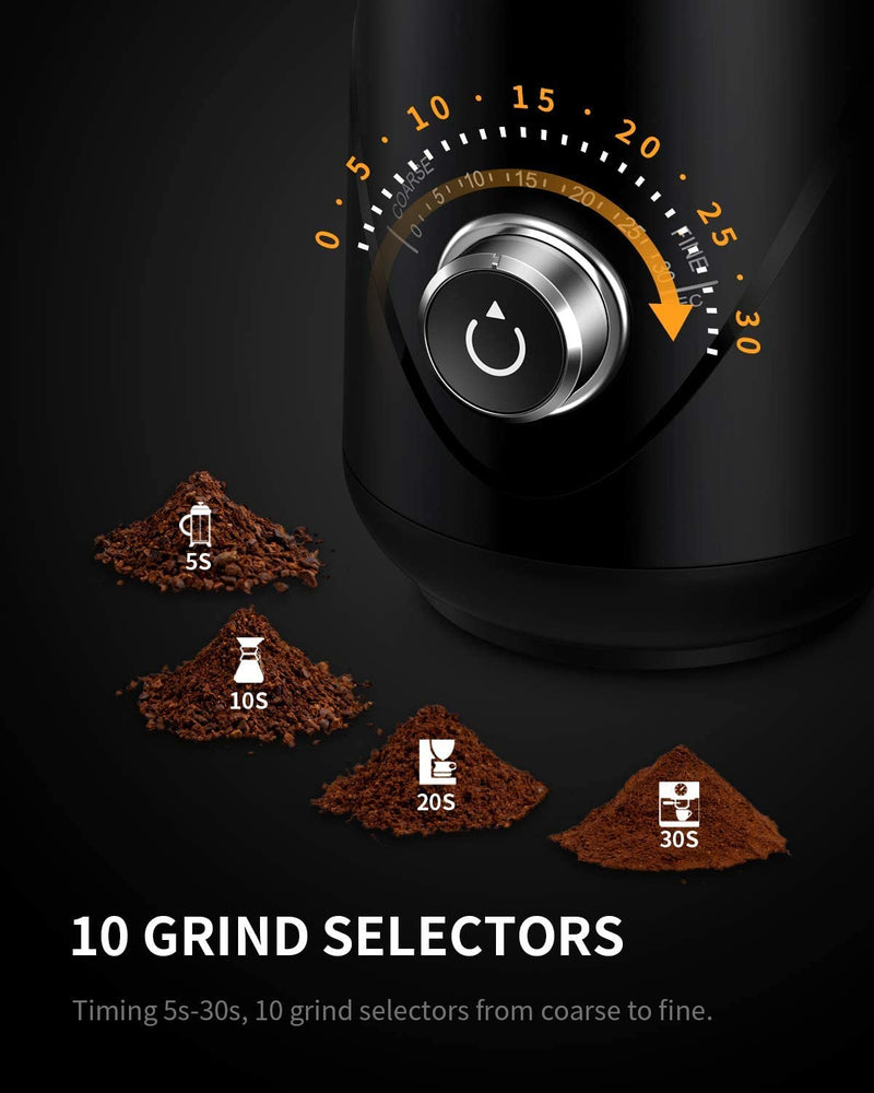 SHARDOR Coffee Grinder Electric, Removable Stainless Steel Cup, 25000rpm Powerful Grinder for Dried Spice, Pepper, Grain, Coffee Bean, Nuts