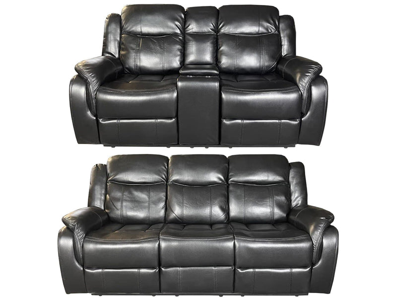 VENICE Air leather 3+2 Sofa set - Black