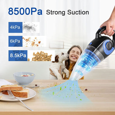 Handheld Vacuum Cleaner Cordless, 8500PA Powerful Wet & Dry Hand Vacuum, Lightweight Rechargeable Handy vac