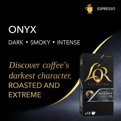 L'OR Espresso Onyx - Intensity 12 - Nespresso Compatible Coffee Capsules (Pack of 10, 100 Capsules in Total)