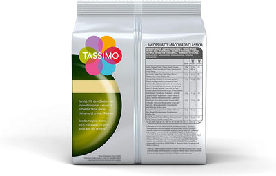 Tassimo Jacobs Latte Macchiato Classico Coffee Pods - 10 Packs (80 Drinks)