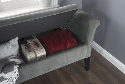 Balmoral Window Ottoman Storage Bench - Brown, Silver or Grey