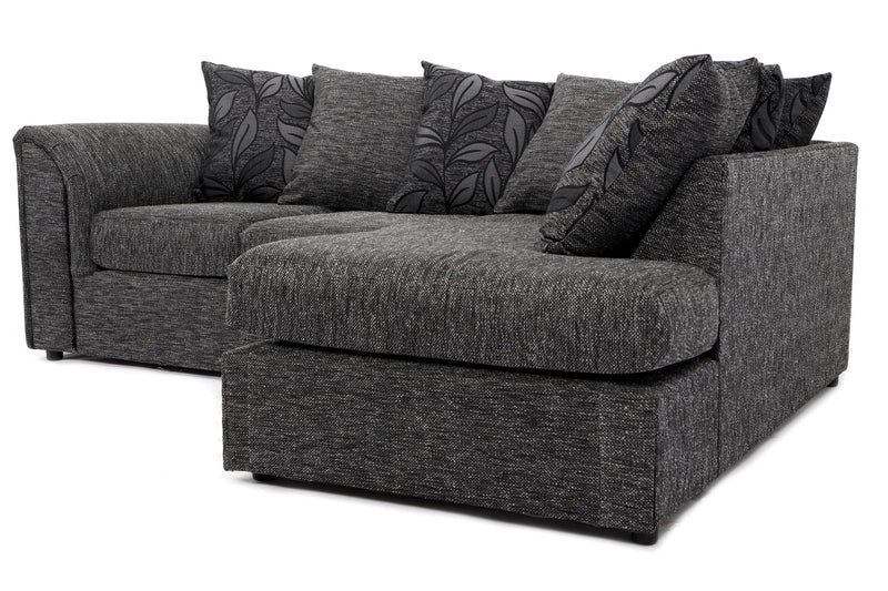 Byron Right Hand Corner Sofa - Black Dundee