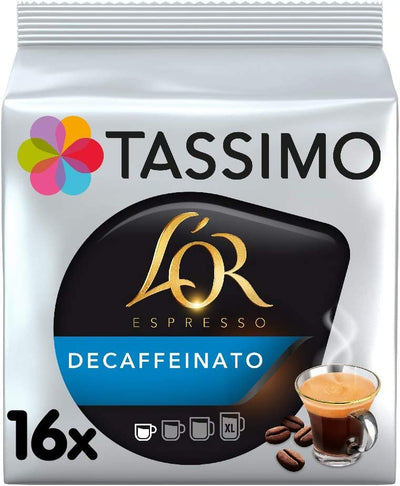 Tassimo L'OR Espresso Decaf Coffee Pods (Pack of 5, Total of 80 Coffee Capsules)