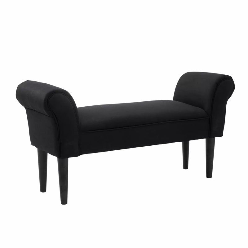 Fabric Chaise Lounge Bench - Black or White