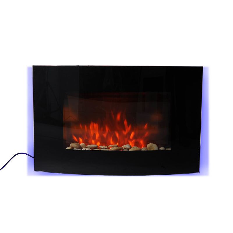 Large LED Curved Glass Electric Fire Place