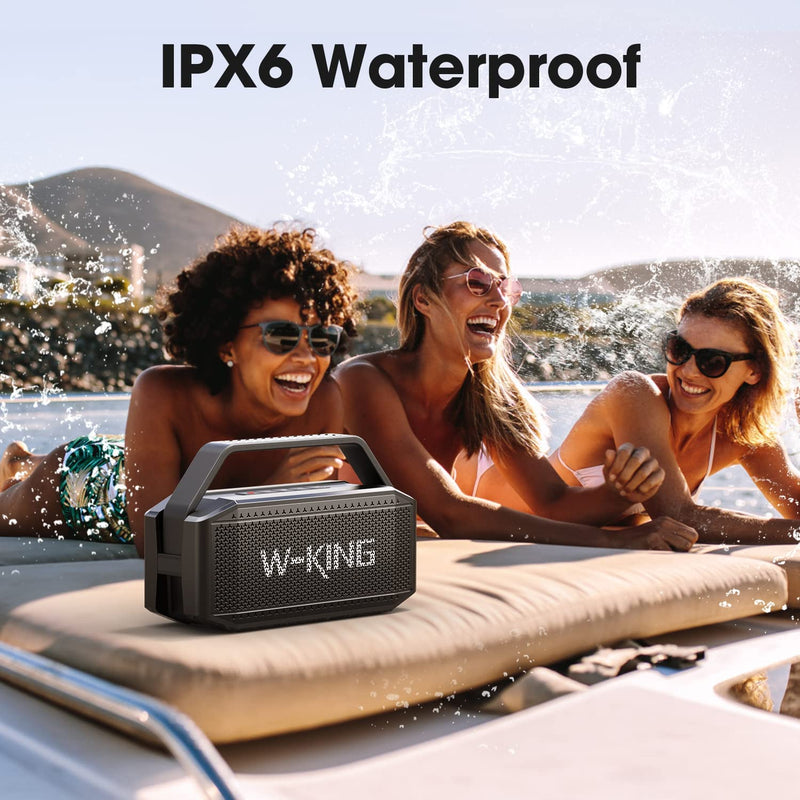 W-KING 60W Bluetooth Speaker, Powerful Bass, Loudest Wireless Portable Speaker, IPX6 Waterproof, Bluetooth 5.0, 40H Playtime, 10400mAh Power Bank D9-1