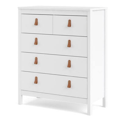 Barcelona Chest 3+2 drawers in White - White