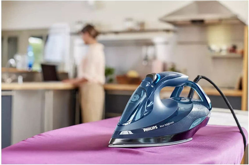 Philips Azur Advanced Steam Iron with OptimalTEMP, 240g steam boost, 3000W and  smart Quick Calc Release -  GC4938/20