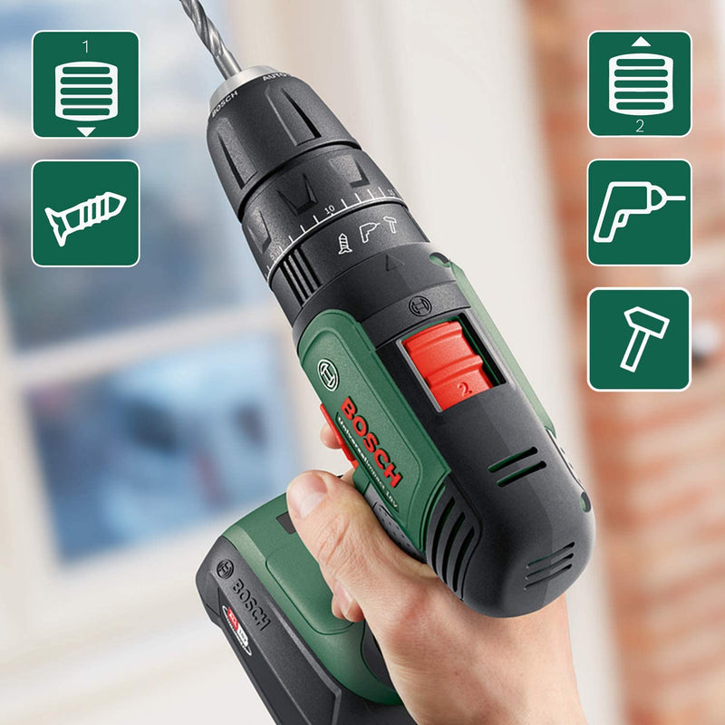 Bosch Home and Garden Cordless Combi Drill UniversalImpact 18 (2 batteries, 18 Volt System, in carrying case)