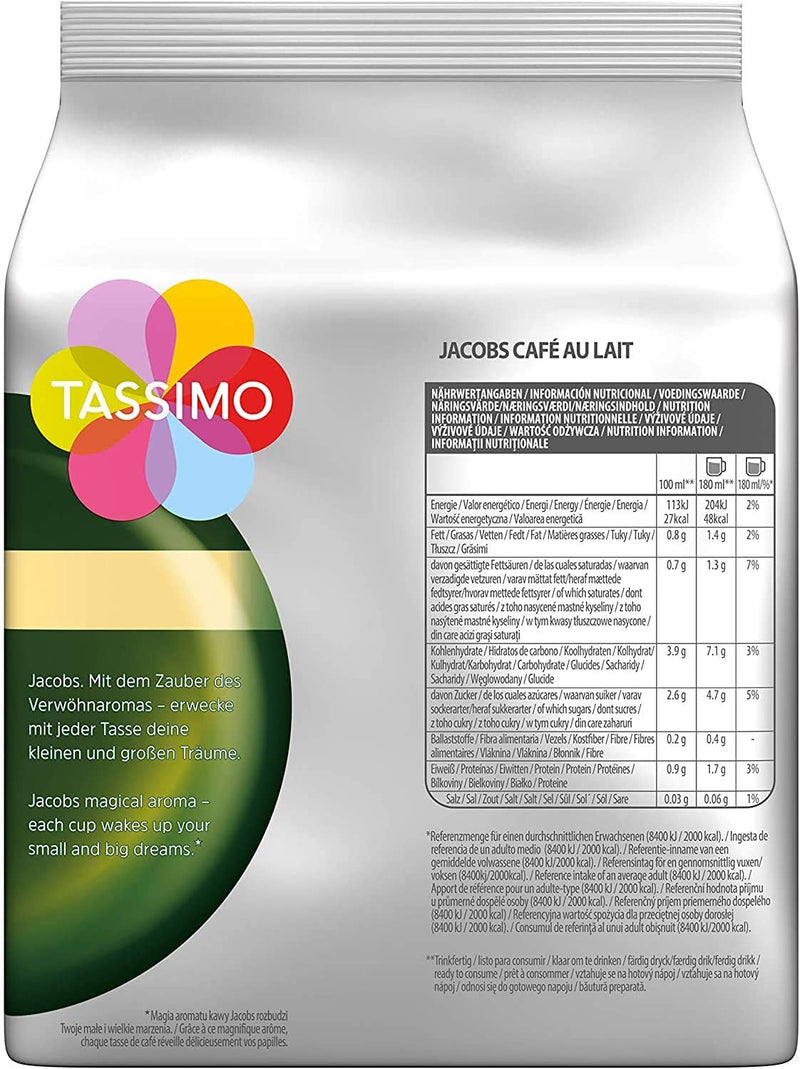 Tassimo Jacobs Café Au Lait Coffee Pods - 10 Packs (160 Drinks)