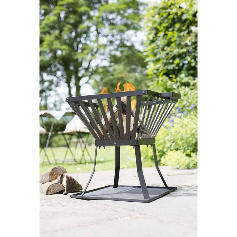 RedFire Fire Basket Denver Black Steel 39x39 cm 85015