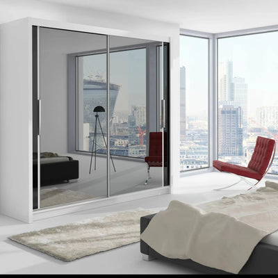 Chicago UK best Sliding Door Wardrobe- Black, White, Wenge, Walnut, Oak, Grey