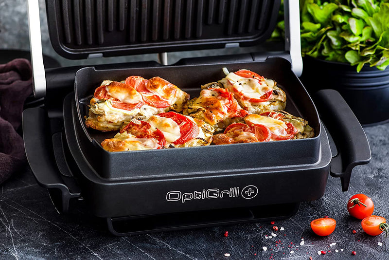 Tefal GC715D40 OptiGrill Plus with Baking Tray, 5 Portions, Health Grill