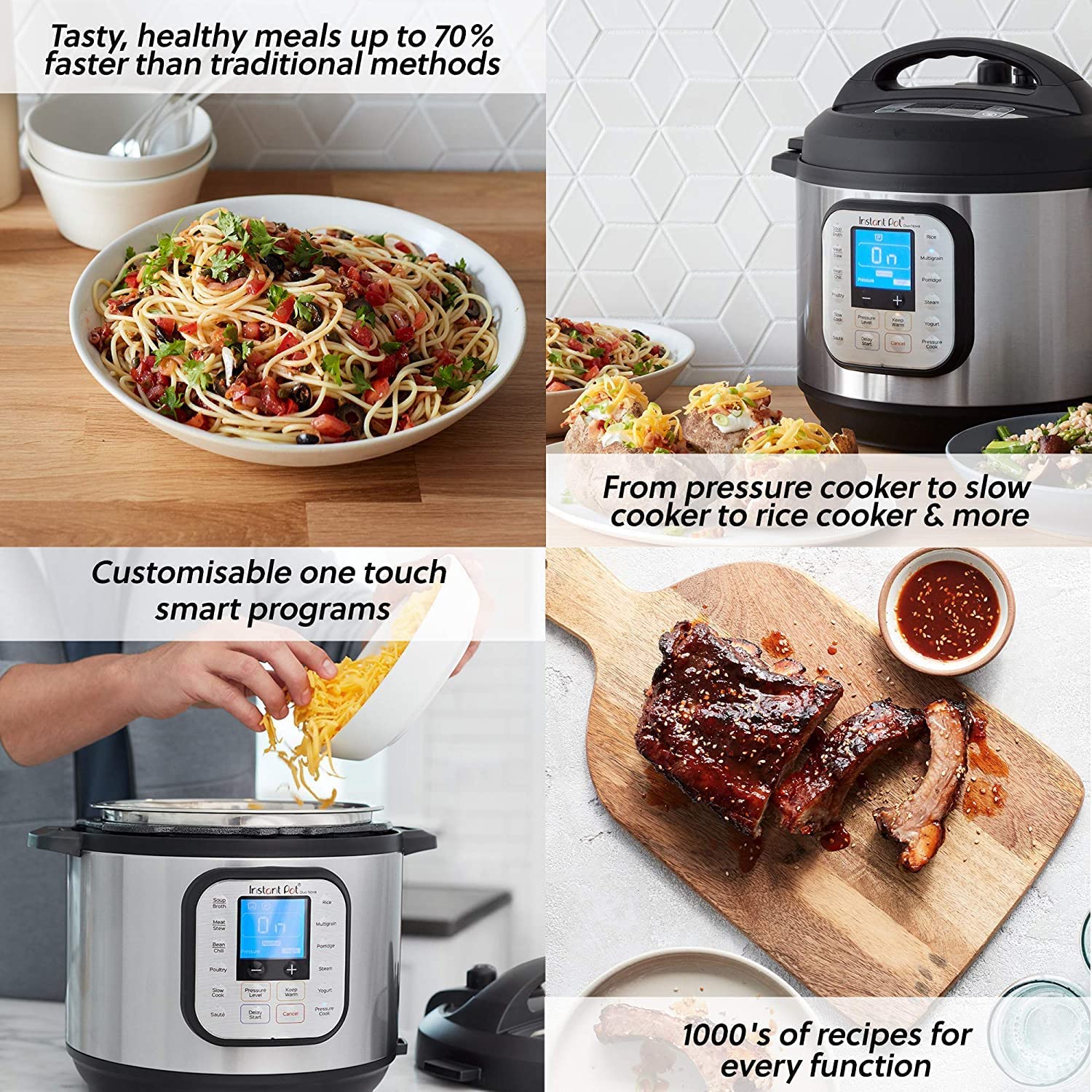 Instant Pot Duo Mini Smart Cooker 3L - Pressure Cooker, Slow Cooker, Rice  Cooker, Saute Pan, Yoghurt Maker, Steamer and Food Warmer 