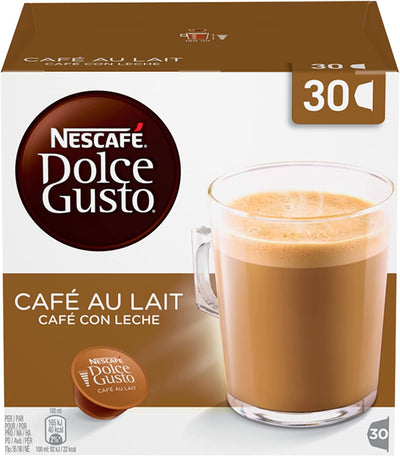 Nescafe Dolce Gusto Café Au Lait Coffee Pods (Pack of 3, Total 90 Capsules)