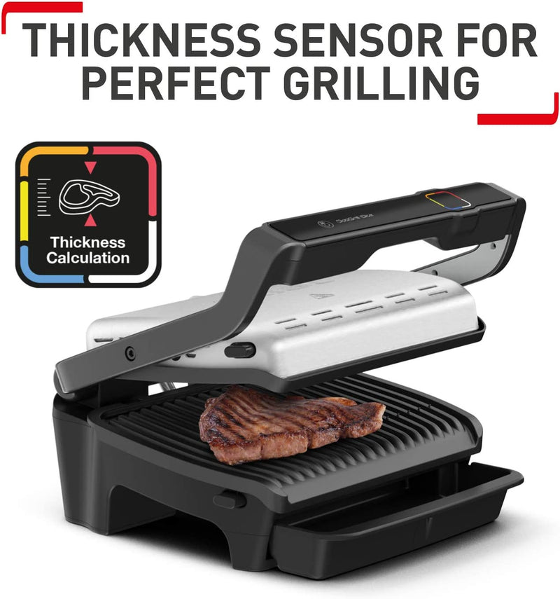 Tefal OptiGrill Elite GC750D40 Intelligent Health Grill, Black and Stainless steel, Smart, 2000 W, 4-6 Portions