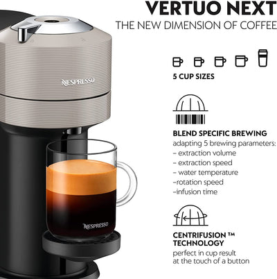 Nespresso Vertuo Next XN910B40 Coffee Machine by Krups, Grey