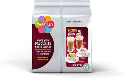 Tassimo Costa Americano Coffee Pods - 10 Packs (160 Drinks)