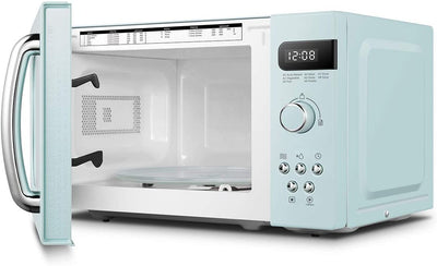 COMFEE' Retro Style 800w 20L Microwave Oven with 8 Auto Menus, 5 Cooking Power Levels, and Express Cook Button - Mint Green -CM-M202RAF(GN)