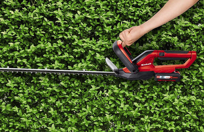 Einhell GE-CH 1855/1 Li Power X-Change 18V Cordless Hedge Trimmer, 55cm (22 Inch) Cutting Length, Laser-Cut Diamond-Ground Steel Blades, Hedge Cutter