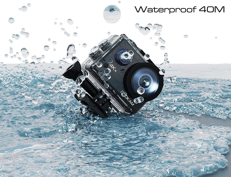 GOOKAM 4K 20MP Sport Action Camera WiFi Underwater 40M Waterproof Camera 2&