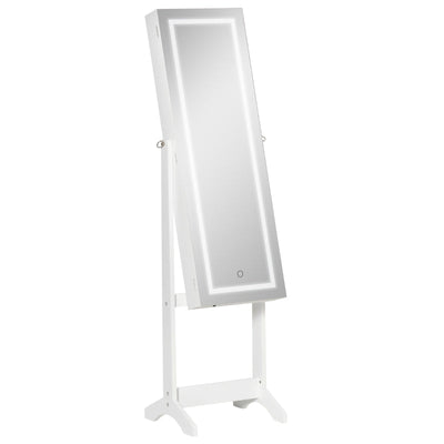 Jewellery Cabinet With LED Light, White