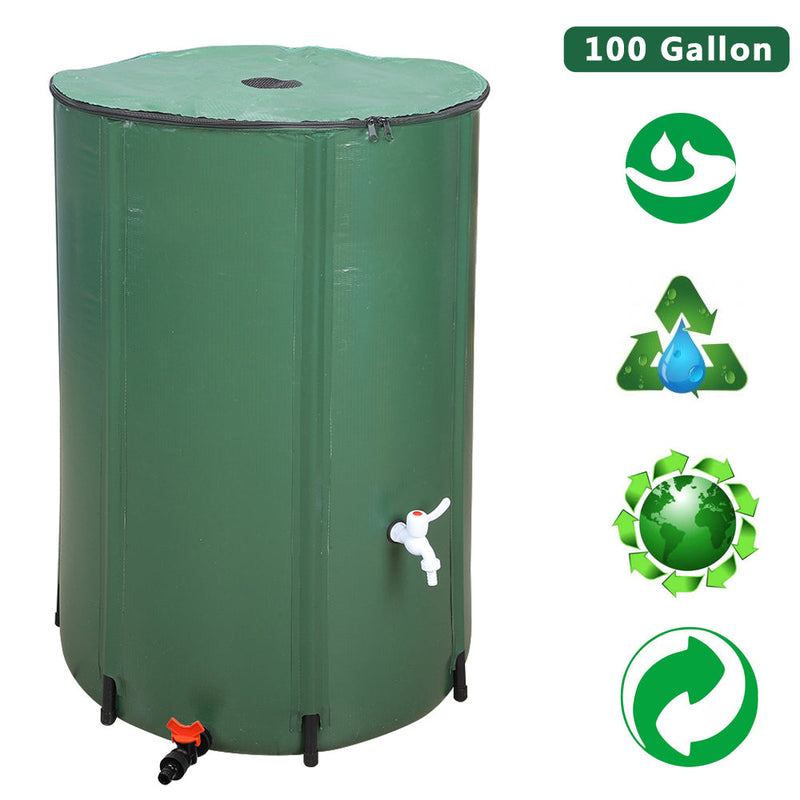 100 Gallon Folding Rain Barrel Water Collector Green 28835473