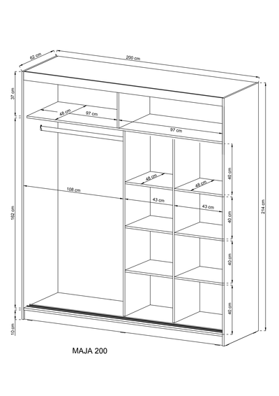 Wiki Sliding Door Wardrobe 200cm