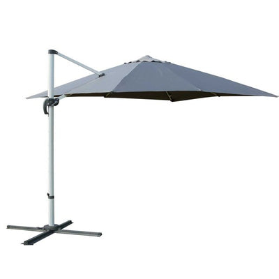 3M Cantilever 360 Degree Rotation Hanging Parasol W/ Cross Base - Grey