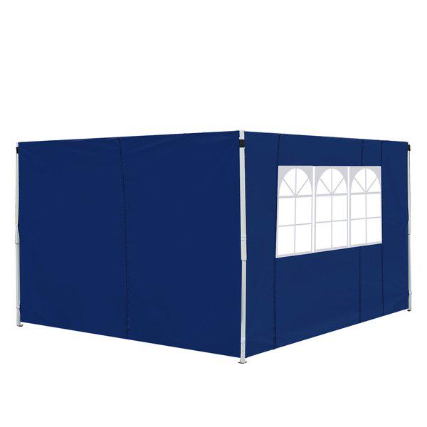 3m Gazebo Exchangeable Side Panel Panels W/ Window - Blue