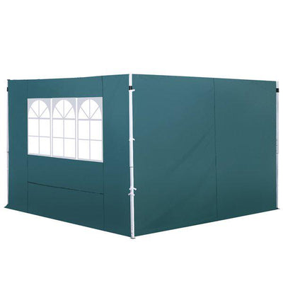 3m Gazebo Exchangeable Side Panel Wall W/ Window - Green