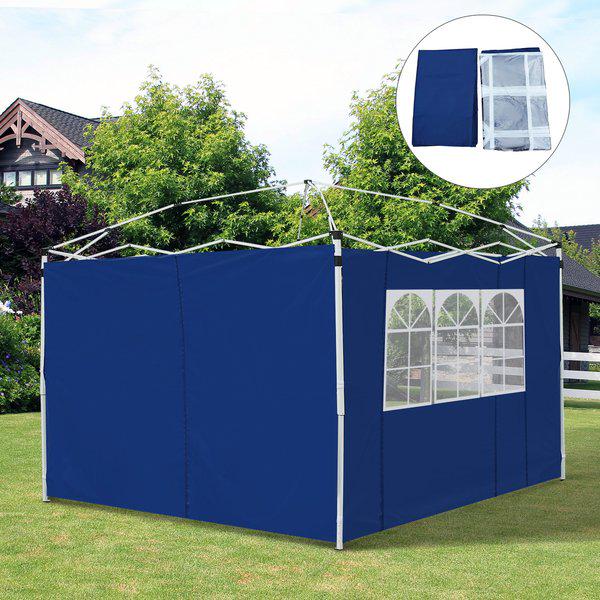 3m Gazebo Exchangeable Side Panel Panels W/ Window - Blue